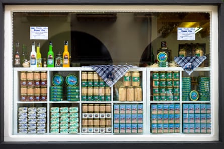 Anchovies and tuna for sale in Santoña.