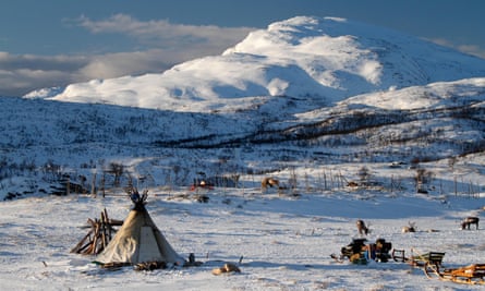 A Sami camp in Norway
