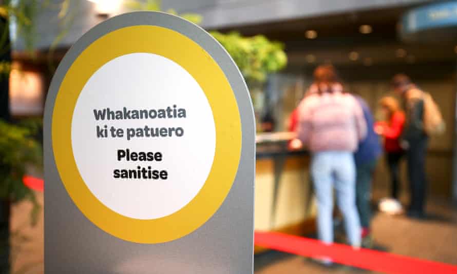 Health and safety signage during the reopening of the Te Papa museum in Wellington