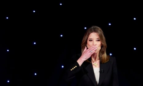 Marianne Williamson blows a kiss before the first night of the second 2020 Democratic presidential debate, in July.