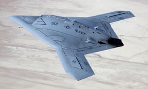 The US X-47B unmanned autonomous aircraft.