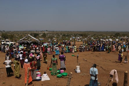 An aerial photograph showing South Sudanese refugees at Bidi Bidi refugee?s resettlement camp near the border with South Sudan, in Yumbe district, northern Uganda December 7, 2016. REUTERS/James Akena