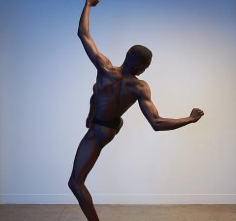Abstract muscular black male body