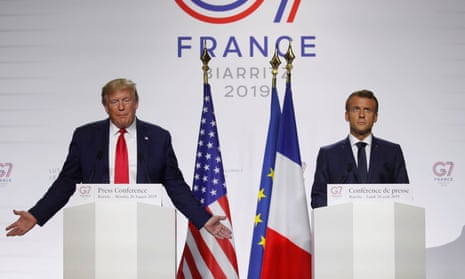 Donald Trump and Emmanuel Macron at the G7 summit in Biarritz.