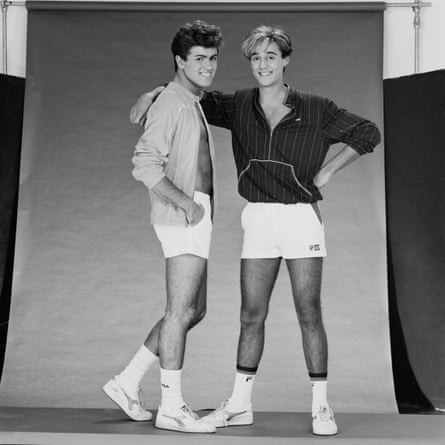 George Michael (1963 - 2016) and Andrew Ridgeley of pop duo Wham!, UK, 8th November 1983.