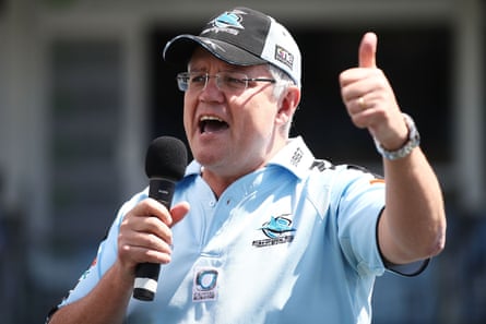 A bloke you’d like to have a beer with? Scott Morrison at the Cronulla Sharks NRL grand final celebrations
