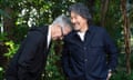The director Wim Wenders and actor Koji Yakusho, whose film Perfect Days has been nominated for an Oscar. 