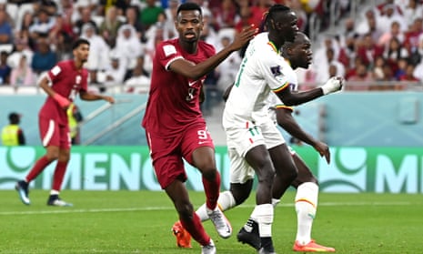Mohammed Muntari scores the first ever final goal for Qatar.
