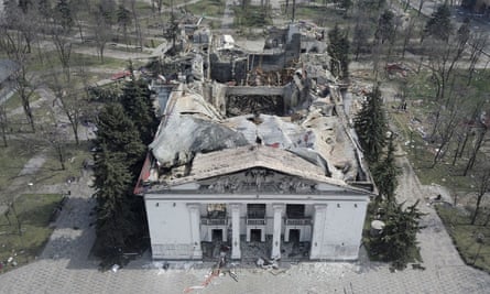A destroyed theatre in Mariupol