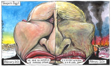 Martin Rowson on what Russia’s invasion of Ukraine has done for Vladimir Putin – cartoon