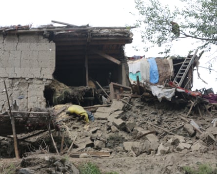 Damaged buildings in Kunar.