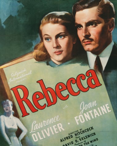Crime and high camp … the poster for Alfred Hitchcock’s 1940 film adaptation of Du Maurier’s thriller.