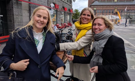 Charlotte Mathiesen, middle – with Julie Nygård, right, and Rikke kvist Wulff – is in the minority of Danish women who consider themselves a feminist.