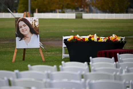 A photo of Molly Ticehurst at a funeral service last year