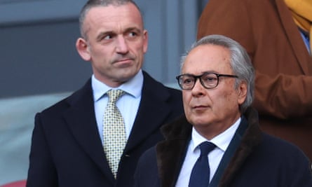 Everton owner Farhad Moshiri watches the 2-0 defeat at West Ham