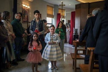 Children attend an Easter mass