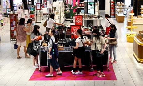 Shoppers during Boxing Day sales in David Jones in Sydney on Monday.