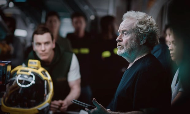 Ridley Scott on the set of Alien: Covenant.