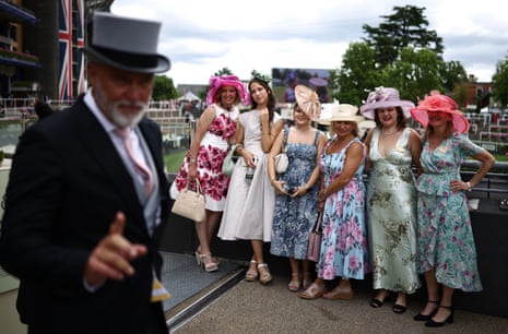 Racegoers pose at Royal Ascot.
