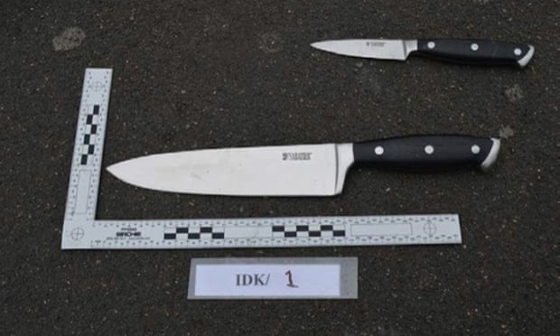 The knives Ali was carrying when arrested outside parliament