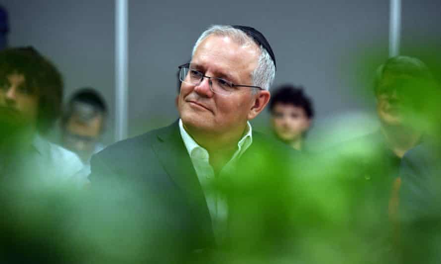 Scott Morrison at the Ark Centre synagogue in Hawthorn East last month in Kooyong