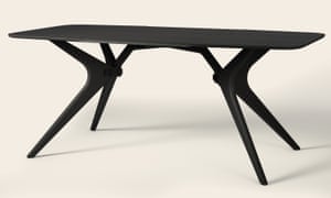 The Kiko birch plywood dining table in black oil finish by Fuzl Design