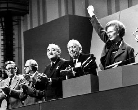 Margaret Thatcher on the last day of the 1980 Conservative party conference in Brighton.