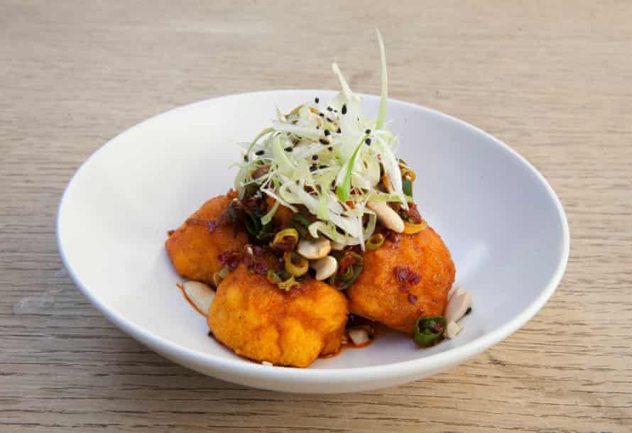 Cauliflower with crispy chilli oil at The Alma, Crystal Palace, London.