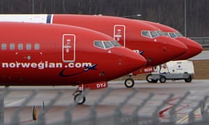 Norwegian planes on the runway in Stockholm