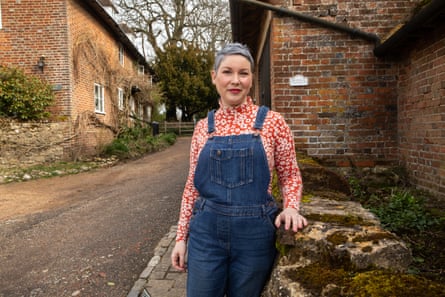 Nicky Marchbank on a street in her village