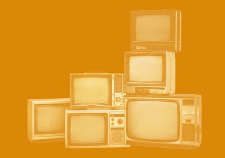 A pile of retro old televisions