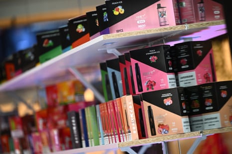 E-cigarette products for sale in a Melbourne shop.