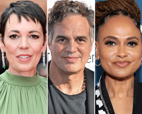 side by side images of two women and a man