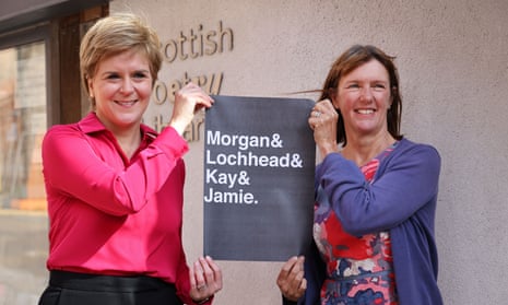First minister Nicola Sturgeon announcing Kathleen Jamie (right) as Scotland’s new makar last week.