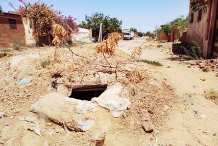 A makeshift bunker dug by civilians in North Darfur state capital El-Fasher