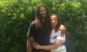 Debbie Sims Africa with her son after her release from prison.
