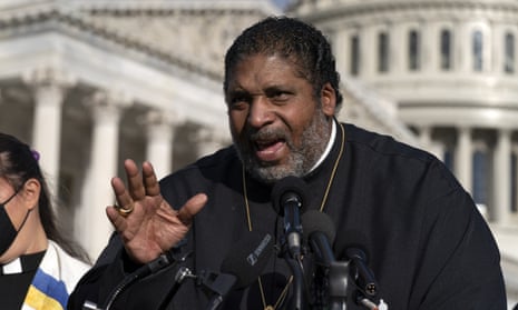 The Rev William Barber  during a news conference on Capitol Hill in 2021.