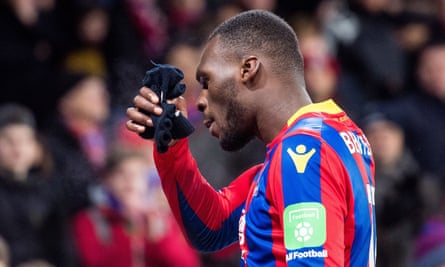 Christian Benteke after missing a penalty for Crystal Palace against Bournemouth.