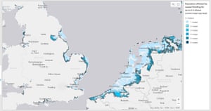 Map predicting flood-hit areas.
