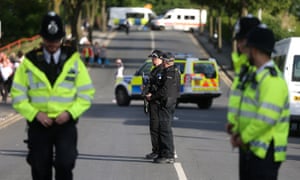 There was a strong police presence at the One Love Manchester gig the previous weekend.