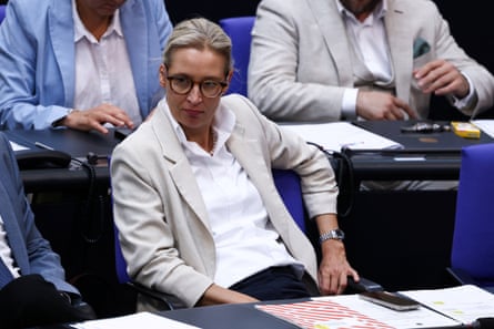 AfD co-leader Alice Weidel at the Bundestag, Berlin, 11 July 2025.