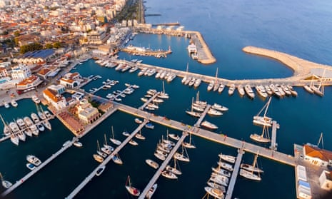 Aerial view of Limassol marina, Cyprus.