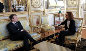 Slimani with President Macron.