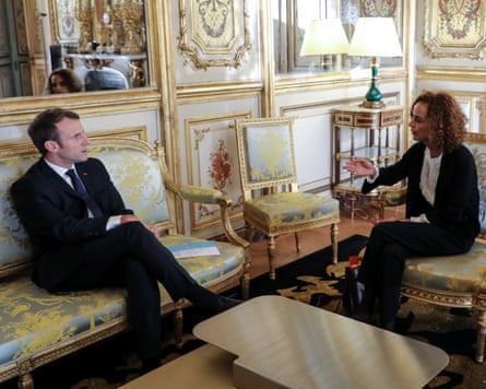 ‘Did I deserve the job? I don’t know’ … the author with Emmanuel Macron in 2017.