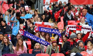 England fans show their support prior to kick-off.