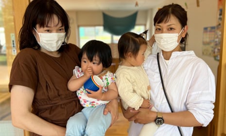 Yuko Sugawara, left, and Manami Kuroyabu at a drop-in daycare facility in Nagi, where the birth rate is more than twice Japan's national average.