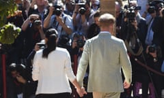 Prince Harry and Meghan during a visit to Rabat, Morocco, in February 2019.