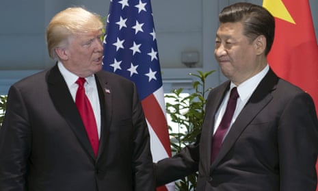 Donald Trump, left, and Chinese president Xi Jinping arrive for a meeting on the sidelines of the G-20 Summit in Hamburg, Germany, earlier this year.