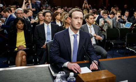Mark Zuckerberg testifies before on Capitol Hill in 2018 following the privacy scandal. 