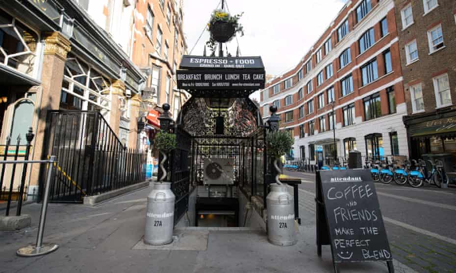 A former public toilet that has been converted into a coffee shop and sandwich bar in central London.